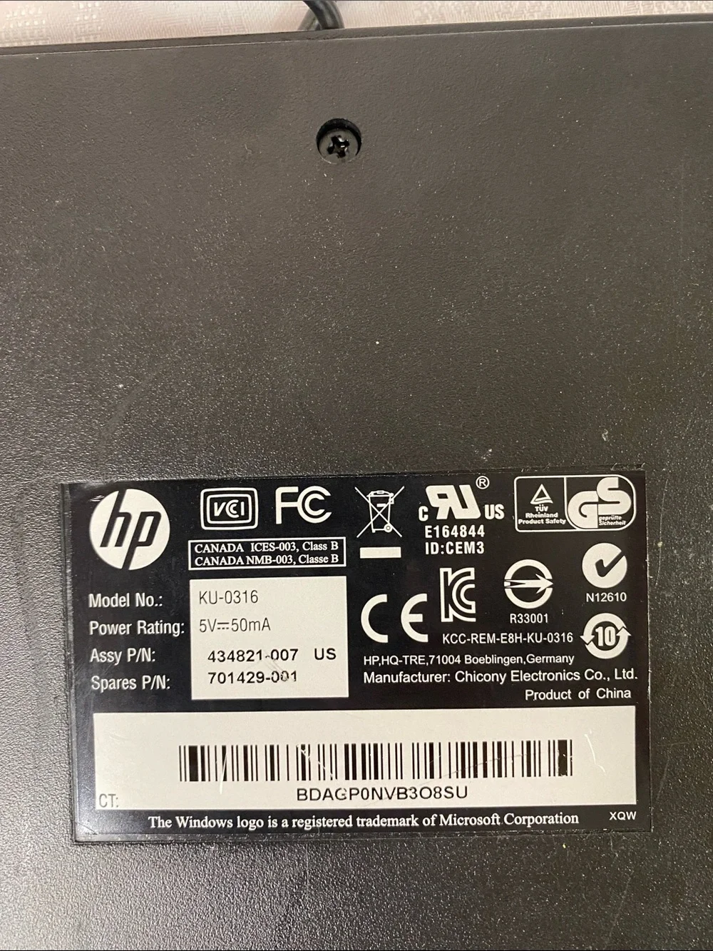 HP KU-0316 Wired USB Keyboard – Black & Silver